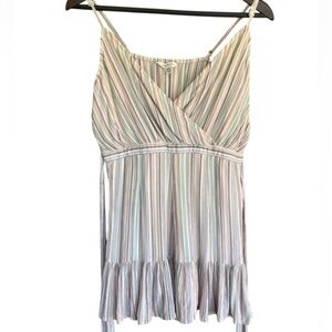 American Eagle Romper Flowing One Piece Ruffled Multicolored Striped Size Small